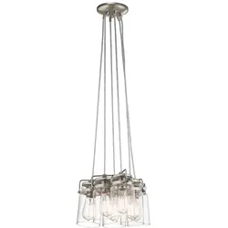 Brinley Pendelleuchte mit 6 Lichtern, gebürstetes Nickel - KL-BRINLEY6-NI