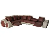 JVmoebel Ecksofa Braunes L-Design Sofa aus italienischem Leder mit Polsterung, Made in Europa schwarz