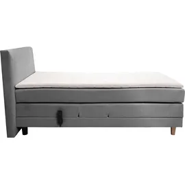 Alina Boxspringbett ALINA "Primus", grau (anthrazit xbo 9), B:102cm L:212cm, Struktur fein XBO (100% Polyester), Komplettbetten, Boxspringbett, mit motorischer Verstellung, inkl. Matratzen und Topper