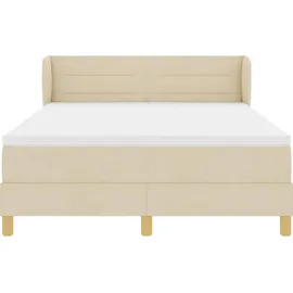 vidaXL Boxspringbett 140 x 200 cm Creme