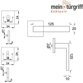 Meintürgriff Drückergarnitur Trento Edelstahl weiß