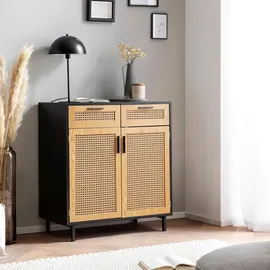Wohnling Sideboard 80 x 86,5 x 40 cm Schwarz
