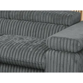 MKS Meble Eckcouch Cord 3-Sitzer Grau