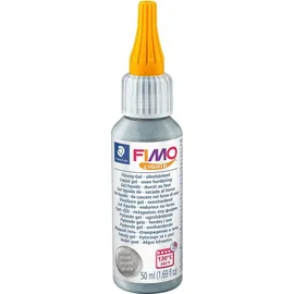 Staedtler 8050-81 ST FIMO Liquid Gel, ofenhärtendes Gel, fließfähige Konsistenz, in Kunststoff-Flasche mit 50 ml, Farbe silber, 8050-81