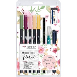 Tombow Watercoloring-Set Floral Brush-Pen-Set farbsortiert, 1 Set