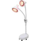 DCSYOG 275W Infrarotlampe, 2 köpfe Rotlichtlampe Wärmelampe 360°-Drehung Infrarot Lampe mit Fernbedienung, Infrarotlichttherapie Therapielampe 220V