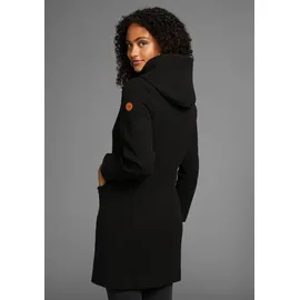 KangaROOS Kurzmantel KANGAROOS, Damen, Gr. 42, schwarz, Web, Obermaterial: 90% Polyester, 10% Viskose. Futter: 100% Polyester, unifarben, normal hüftbedeckend, Mäntel Kurzmantel, mit großer Kapuze ideal für den Übergang