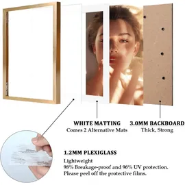 luxuskollektion A3 Aluminum Picture Frame Display with Mats for A4 or