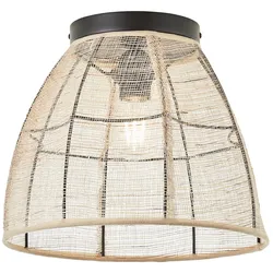 BRILLIANT Lampe, Tanah Deckenleuchte 32cm schwarz/natur, 1x A60, E27, 42W, Für LED-Leuchtmittel geeignet