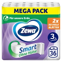 Zewa Smart Toilettenpapier Ohne Hülse, Großpackung Mit 36 Rollen (9 x 4 x 300 Blatt)