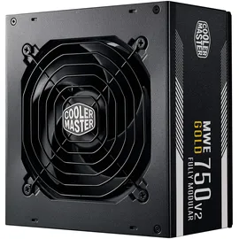 Cooler Master MWE 750 Gold V2, Modulares PC-Netzteil (EU-Stecker), 80 Plus Gold, 750 Watt Netzeil mit Flachkabel, 120mm HDB-Lüfter, Temperaturschwelle 50 ̊C
