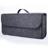 Multifunktionale Kofferraumtasche, Faltbar, Aus Weichem Filz, Grau, 50 × 17 × 24 Cm