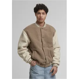 URBAN CLASSICS Teddy Collegejacke Dunkeltaupe 3XL