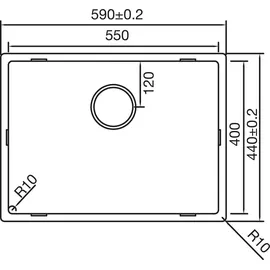 Caressi CAPP55R10 Spülbecken mit Powerplug, Edelstahl,