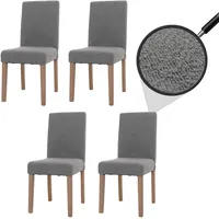 MCW 4er-Set Esszimmerstuhl Littau, Stuhl Küchenstuhl Hochlehner, Stoff/Textil Bouclé