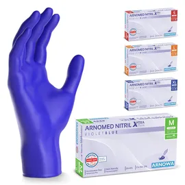 arnomed Nitril XTRA PURE Einmalhandschuhe, puderfrei, violett 354-L , 1 Packung = 100 Stück, Größe L