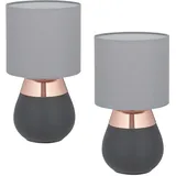 Relaxdays Tischlampe Grau 2 St.