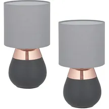 Relaxdays Tischlampe Grau 2 St.