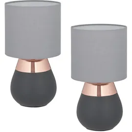 Relaxdays Tischlampe Grau 2 St.
