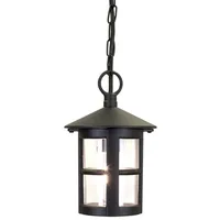 MeineWunschleuchte Outdoor Pendelleuchte im Landhausstil, Schwarz