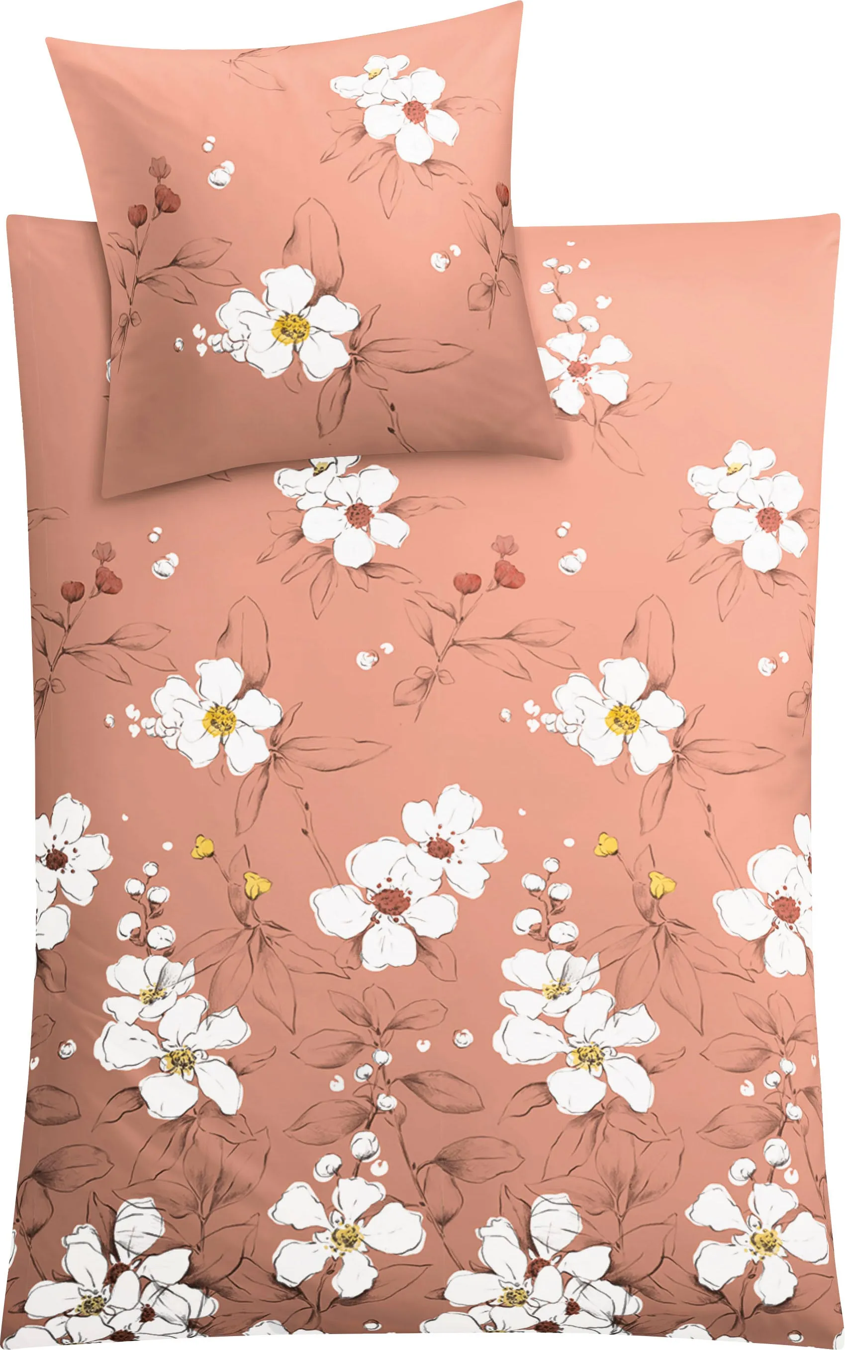 Kleine Wolke Bettwäsche »Sienna«, (2 tlg.), mit frischem, floralem Design Kleine Wolke terrakotta