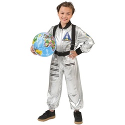 Funny Fashion Kostüm Astronaut Tobias Kostüm für Kinder – Silber 116