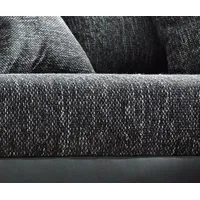 DELIFE Wohnlandschaft Clovis XXL Schwarz Hocker Ottomane Links modular - Schwarz