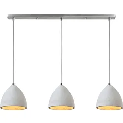 SALESFEVER Hängeleuchte "Nora", grau (betongrau, silberfarben), H: 120cm, Lampen, 3x Lampenschirme aus Beton