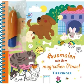Arena Ausmalen mit dem magischen Pinsel. Tierkinder