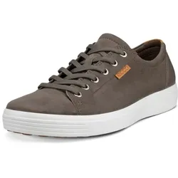 Sneaker ECCO "ECCO Soft 7M", Herren, Gr. 47, grau (dunkelgrau), Nubukleder, sportlich, Schuhe, Freizeitschuh, Halbschuh, Schnürschuh mit Ecco Markenlabel