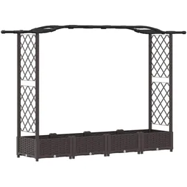 vidaXL Hochbeet mit Rankgitter und Dach 207 x 40 x 126 cm Braun