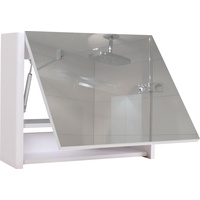 MCW Spiegelschrank MCW-B19, Wandspiegel Badspiegel Badezimmer, aufklappbar hochglanz 48x79cm ~ weiß