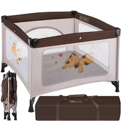 tectake® Baby Laufstall, stabil und kompakt faltbar, mit atmungsaktivem Mesh-Gewebe, 105 x 105 x 78 cm