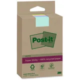 Post-it Super Sticky Recycling Notes Haftnotizen extrastark farbsortiert, 4 Blöcke