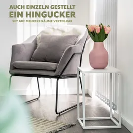 bremermann Blumenhocker 3er-Set, Metall-Blumenständer, Blumensäule (White)