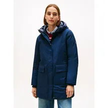 Tommy Hilfiger Padded NYLON REG Parka Damen, Gr. M (38), blau (Dark night navy), Web, Obermaterial: 59% Baumwolle, 41% Polyester, unifarben, Mäntel Wintermantel