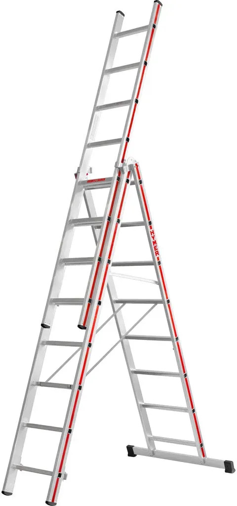 Mehrzweckleiter 3-teilig 4047 -  22 / 3,19 - 7,67 / 3 x 11