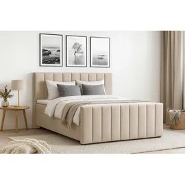 Deine Möbel 24 Boxbett, Beige, Textil, H3, 160x200 cm, Schlafzimmer, Betten, Boxspringbetten
