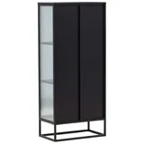 VCM Vitrinenschrank Garis 160 x 70 x 40 cm SCHWARZ