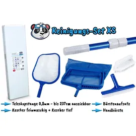 poolpanda Poolreiniger Set XS Poolkescher feinmaschig Poolbürste Teleskopstange