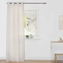 Lichtblick ORIGINAL Vorhang Vorhang in Leinenoptik mit Ösen, lichtdurchlässiger Stoff (1 St), Ösen, transparent, Polyester, lichtdurchlässig, Leinenoptik, Transparent weiß 140 cm x 175 cm