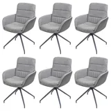 MCW Esszimmerstuhl K32 Textil grau 6er Set