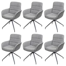 MCW Esszimmerstuhl K32 Textil grau 6er Set