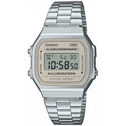 Chronograph CASIO VINTAGE, silber (taupe, silberfarben), Armbanduhren, Damen, Quarzuhr, Armbanduhr, Damenuhr,Herrenuhr, Digitaluhr, Edelstahlarmband