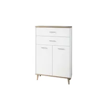VCM Highboard 60 x 97 cm Weiß / Honig-Eiche