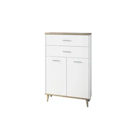 VCM Highboard 60 x 97 cm Weiß / Honig-Eiche