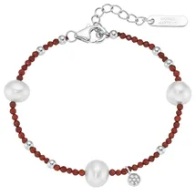 GIORGIO MARTELLO MILANO Armband mit Süßwasser-Perlen und Ziersteinen Silber 925 Größe 19 cm