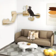 PawHut Kletterwand 3-teilig 56 x 110 x 73 cm beige