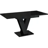 Home Collective Esstisch, Schwarz Hochglanz, Holzwerkstoff, Rechteckig, 80x75x160 cm, Esszimmer, Tische, Esstische