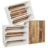 CHICCIE Holzkiste 50 x 40 x 30 cm 3-tlg. weiß